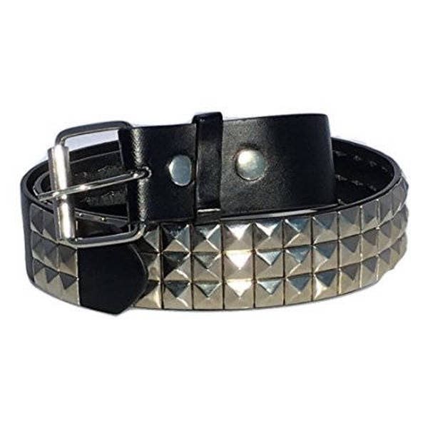 Dangerous Threads Black Studded Belt- 1 1/2" - Nickel Pyramid Studs - Sizes:  S, M, L, XL