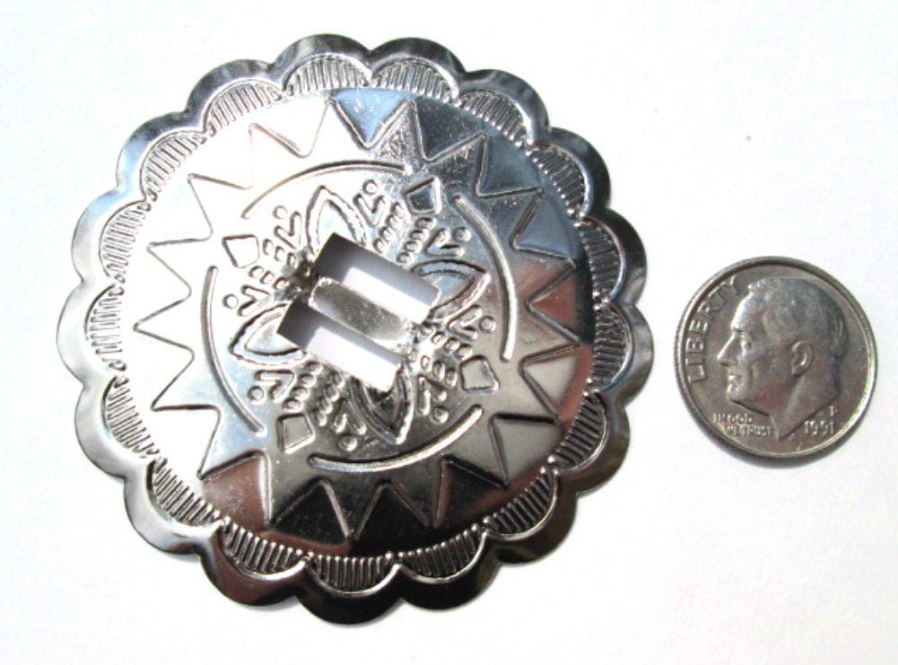 Conchos 2" Round Classic Western Sun Design; Silver, 12 Pieces #50778