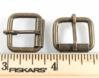 ROLLER BUCKLES  5/8 inch Antique Brass Finish 12 pcs