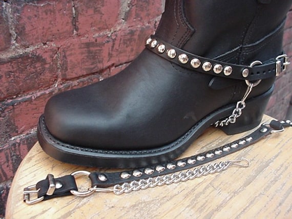 Botas CADENAS DE BOTAS negro con tachuelas - Etsy México