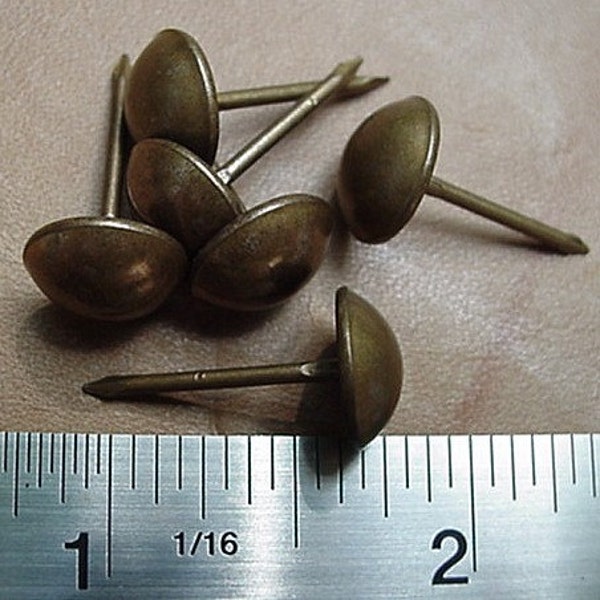 10-Piece Large 19mm Brass Upholstery Nails With Domed Heads - Non-Rust Decorative Tacks