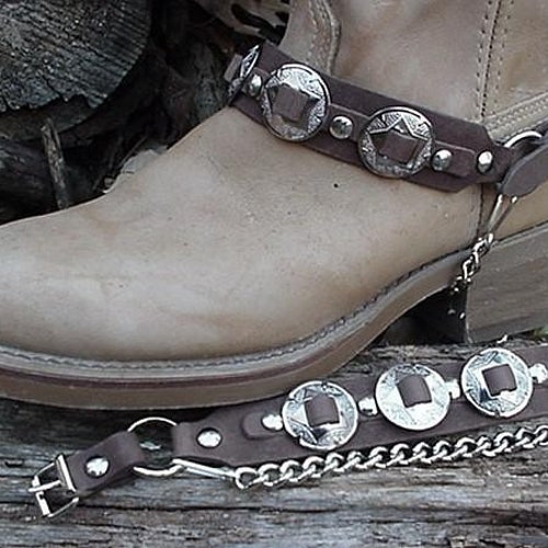 Western BOOTS BOOT CHAINS Brown W 3 1 