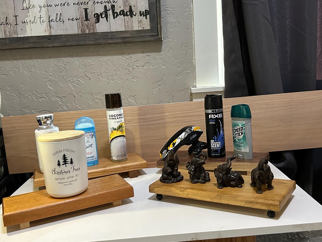 Handmand Hardwood Risers for Candles, Kitchen Countertop Wood Riser ...