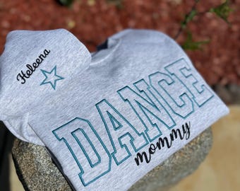 Custom Embroidered 'Dance Mama' Sweater | Personalized Sleeve with Kids' Names | Dance Mom Crewneck | Gift for Dance Moms