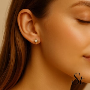 Small Star Stud Earrings Minimalist Gold Star Ear Studs Dainty Simple Earrings Everyday Celestial Jewelry Gift for Her