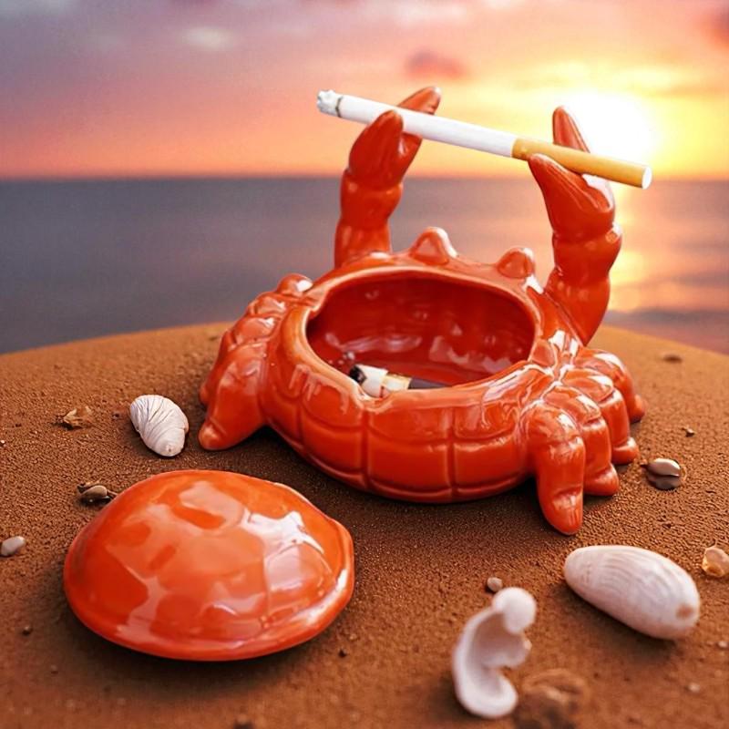 Crab Ceramic Ashtray With Lid: Chinese Tea Pet & Home Decor - Etsy
