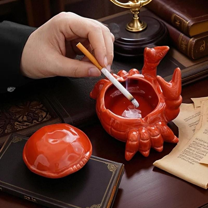 Crab Ceramic Ashtray With Lid: Chinese Tea Pet & Home Decor - Etsy