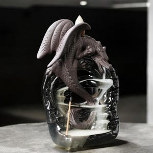 Dragon Waterfall Incense Burner: Handcrafted Ceramic Censer
