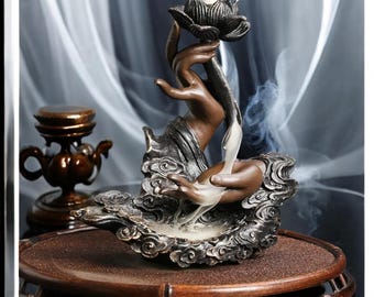 Resin Zen Buddha Hand Backflow Incense Holder: Artistic Home Decor