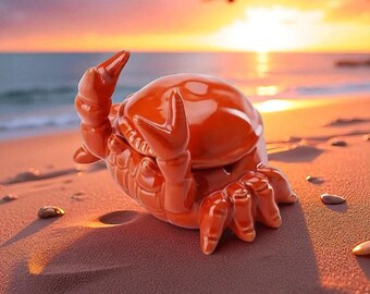 Crab Ceramic Ashtray With Lid: Chinese Tea Pet & Home Decor - Etsy