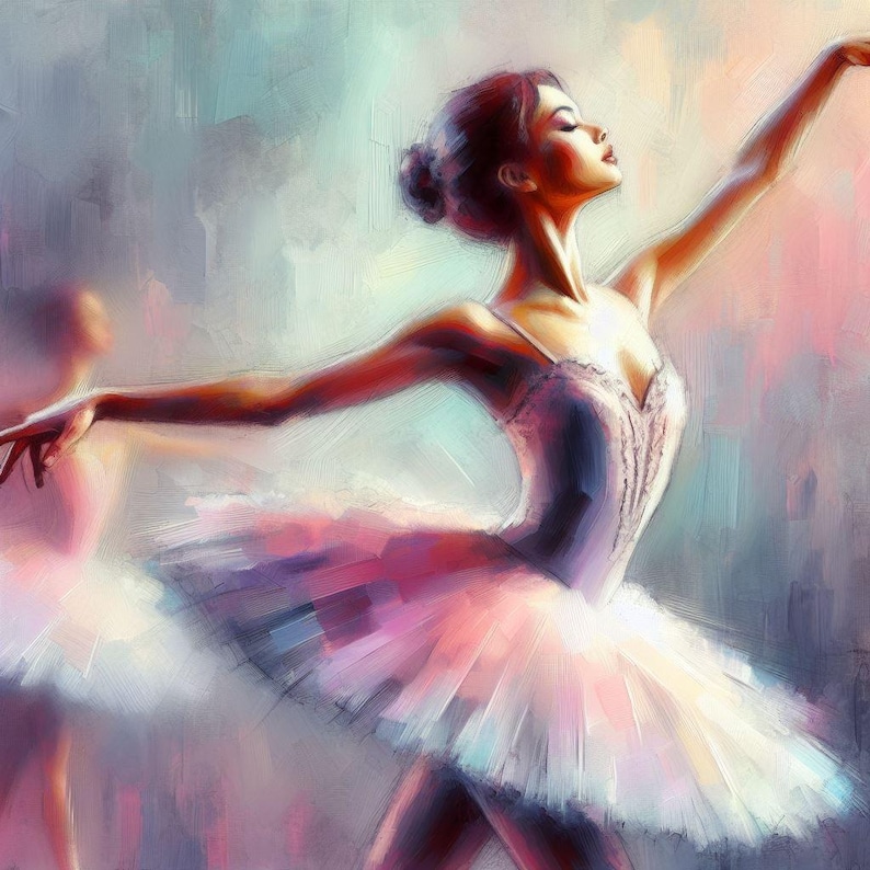 Ballet Dancer Wall Art, Elegant Ballerina Print, Dance Painting ...