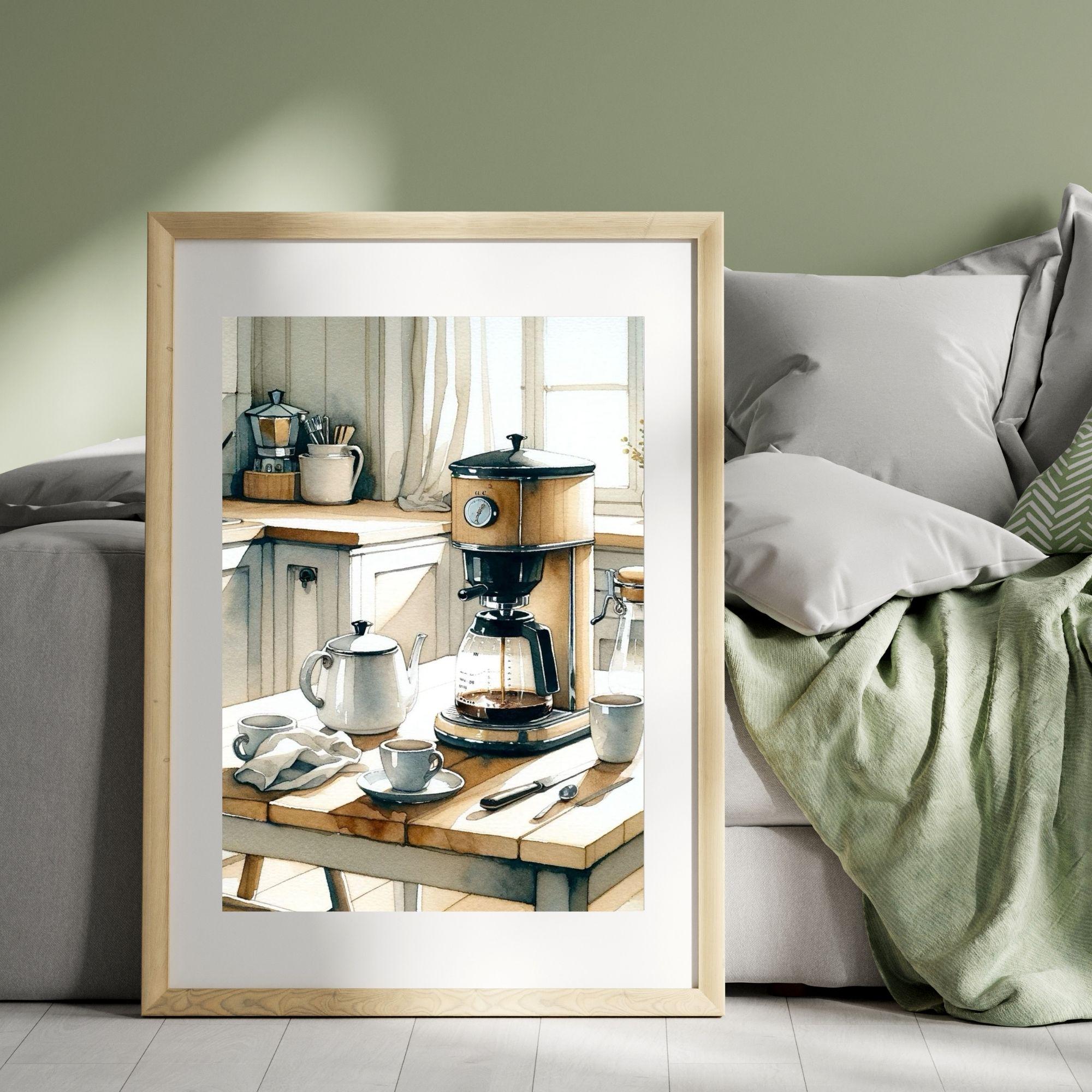 set of 6 kitchen prints coffee print set kitchen art... Cozy Kitchen Coffee Art Print, Scandinavian Coffee Station Wall Decor ...