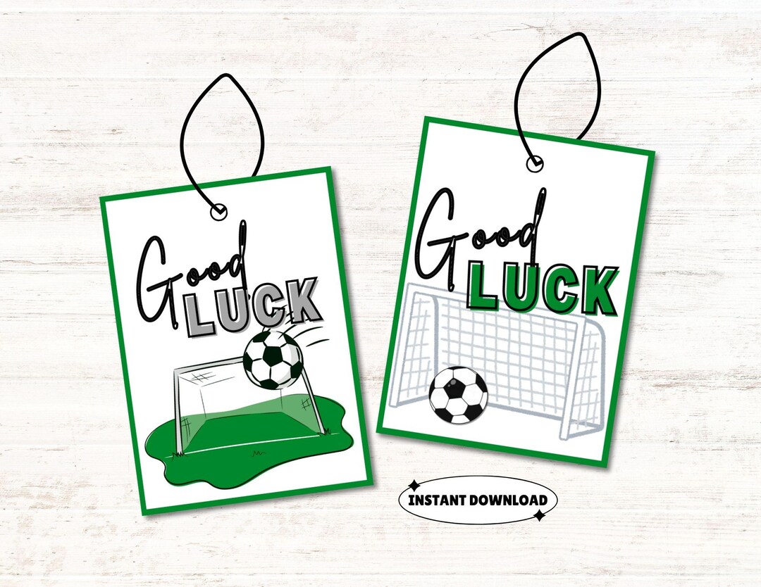Soccer Team Good Luck Bag Tags, Printable Soccer Tournament Swag Bag ...