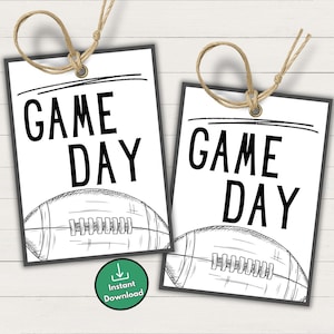 Game Day Football Tags, Good Luck Treat Bags, Printable Team Snack Tags, Gameday Goodie Bags for Fall Football Team, Flag Football Gift Tags
