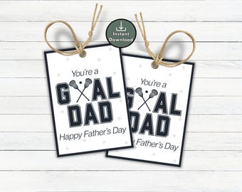Lacrosse Dad Happy Father's Day Gift Tags, Printable Gift Tags for LAX Dad, Thank You Dad From Lacrosse Team, Youth Sports Thank You