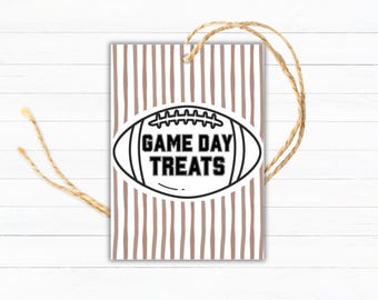 Football Treat Bag Tags, Game Day Treats for Football Team, Printable Team Snack Tags, Gameday Goodie Bag Tags, Flag Football Gift Tags
