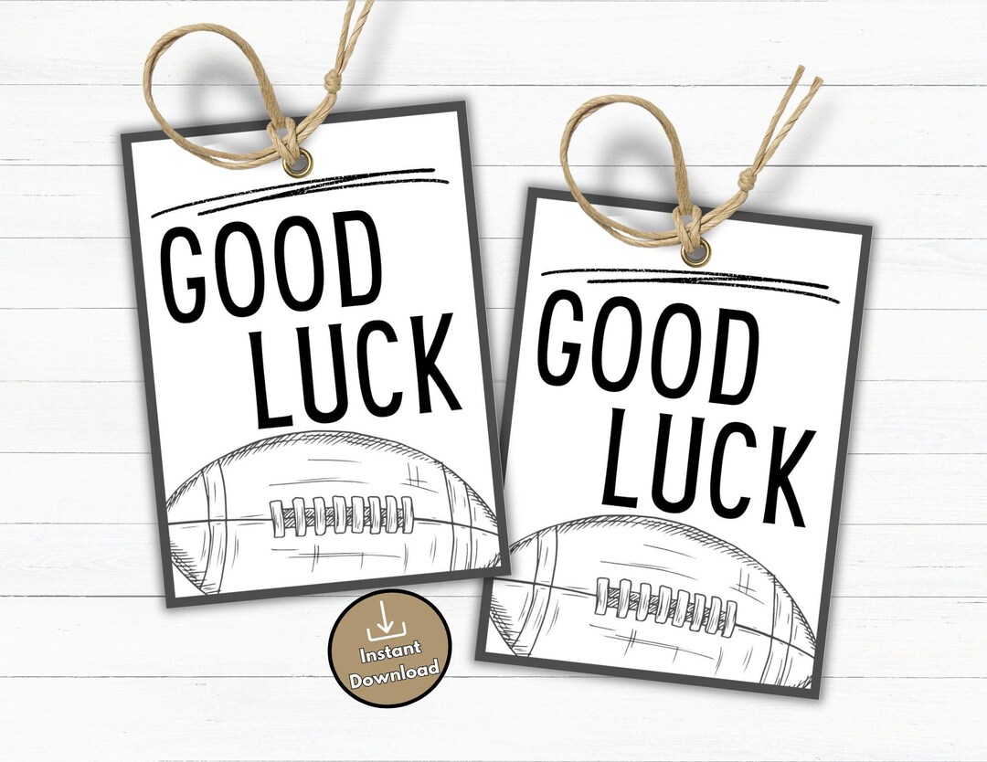 Football Good Luck Tags, Game Day Treat Bags, Printable Team Snack Tags ...