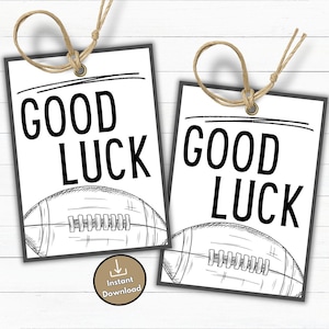 Football Good Luck Tags, Game Day Treat Bags, Printable Team Snack Tags, Gameday Goodie Bags for Fall Football Team, Flag Football Gift Tags