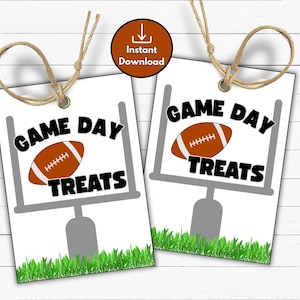 Football Tags, Game Day Treat Bag Tags, Printable Tackle Football Team Snack Bag Tags, Flag Football Goody Bags, Swag Bag Tags for Sports