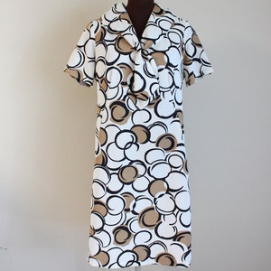 1960s Dress / Sailor Dress / Geometric Print l-xl image 2