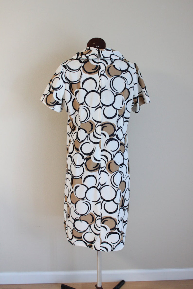 1960s Dress / Sailor Dress / Geometric Print l-xl image 5