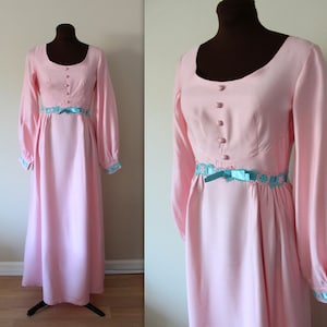 1970's Maxi Dress / Flower Child / Empire Waist Dress s-m image 1