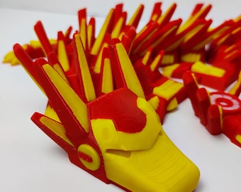 16" Articulated Iron Dragon - 3D Printed