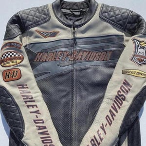 Vintage Harley Davidson Leather Racing Jacket - Cowhide Biker Jacket