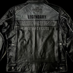 Harley-Davidson Leather Motorcycle Jacket: Eagle Design, Air Vents