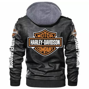 Men’s Genuine Cowhide Harley-Davidson Leather Jacket with Removable Hoodie