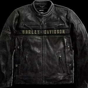 Harley Davidson Men’s Vintage Motorcycle Style Leather Jacket