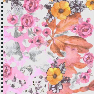 Pink and Yellow Flowers Collage Artwork