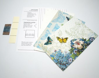 DIY Kit 3 Hole Pamphlet Stitch Blue Butterflies #2