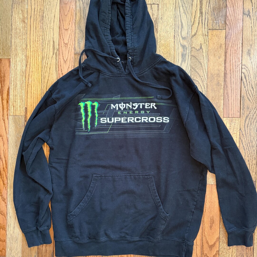 Vintage Monster Energy Supercross Hoodie Black Racing Sweatshirt - Etsy