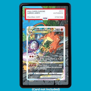 Hand-drawn Charizard VSTAR SWSH262 Crown Zenith extended art display case insert for graded Pokémon cards