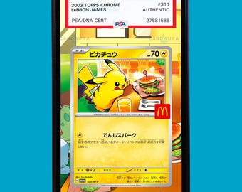 Vitrina de exhibición de arte de Pikachu 20/M-P de McDonald's Pokemon Promo 2025 para PSA, BGS, CGC y etiquetas