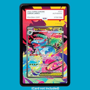 Hand-drawn Venusaur 177/132 Mega Evolutions extended art display case insert for graded Pokémon cards