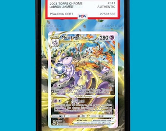 Mewtwo VSTAR GG44/gg70 pokemon crown zenith extended art display case for psa, bgs, cgc & tag