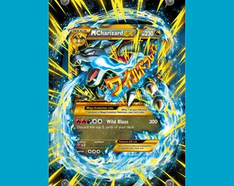 Mega Charizard EX 108/106 From FlashFire Display Case (Extended Art Frame) | Magnetic Acrylic Holder for Ungraded Cards