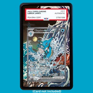 Hand-drawn Kingdra 131 SVP Shrouded Fable extended art display case insert for graded Pokémon cards