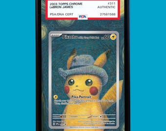 Van Gogh Pikachu con sombrero de fieltro gris Pokemon SVP Promo 85 Vitrina de arte para PSA, BGS, cgc y etiqueta