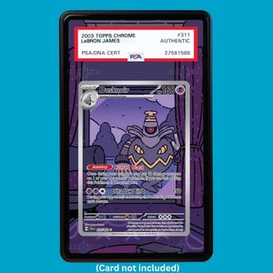 Hand-drawn Dusknoir 070/064 Shrouded Fable extended art display case insert for graded Pokémon cards