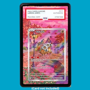Hand-drawn Cubone 407 Chinese 151 extended art display case insert for graded Pokémon cards