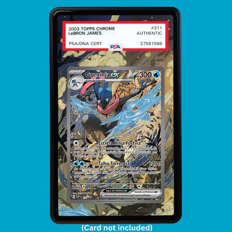 Cardaura Auraslab metal case and hand-drawn art insert on a white background