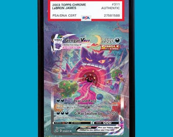 Gengar VMAX 271/264 Pokemon Fusion Strike Estuche de exhibición de arte extendido para PSA, BGS, cgc y etiqueta