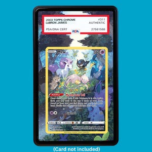 Hand-drawn Mew GG10/GG70 Crown Zenith extended art display case insert for graded Pokémon cards