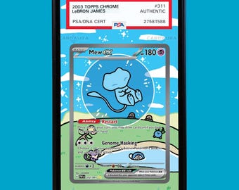 Bubble Mew EX 232/091 Pokemon Paldean Fates Art Display Case for PSA, BGS, cgc & tag