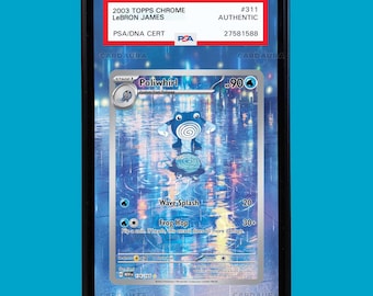 Poliwhirl 176/165 Pokémon 151 Estuche de exhibición de arte extendido para PSA, BGS, CGC y etiqueta