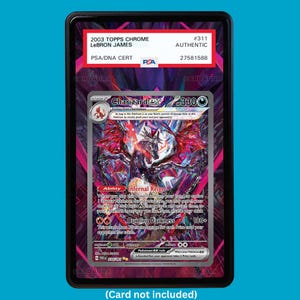 Hand-drawn Charizard 234/091 Paldean Fates extended art display case insert for graded Pokémon cards