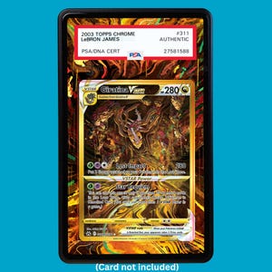 Hand-drawn Giratina VSTAR GG69 Crown Zenith extended art display case insert for graded Pokémon cards